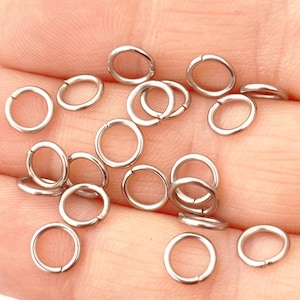 100 Pcs A-Grade Stainless Steel 7mm Jump Rings - Non-Tarnish, Hypoallergenic Silver Tone Jewelry Connectors