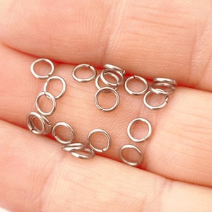 100 Pcs A-Grade Stainless Steel 5mm Jump Rings - Non-Tarnish, Hypoallergenic Silver Tone Jewelry Connectors