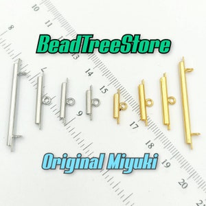 Tubos terminales Miyuki color dorado o plateado - Extremos de cordón deslizantes originales Miyuki (2 piezas) se pueden usar para todas las cuentas de semillas, cuentas Miyuki