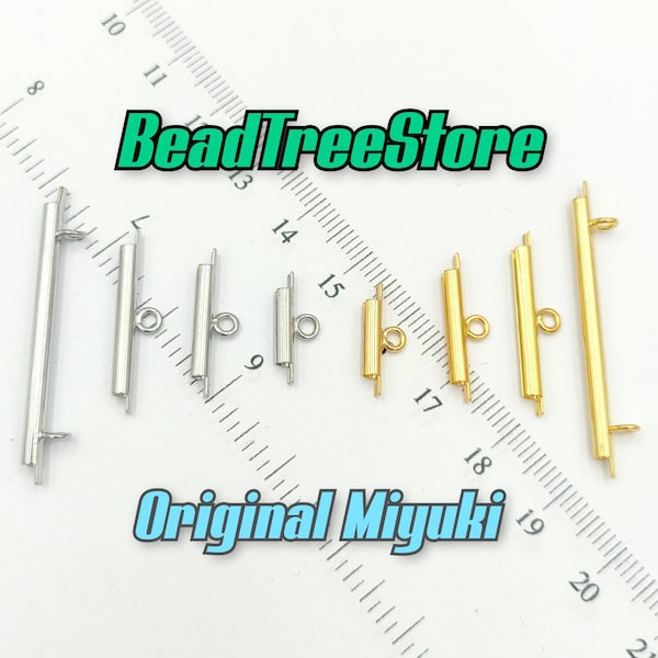 Tubos terminales Miyuki color dorado o plateado - Extremos de cordón deslizantes originales Miyuki (2 piezas) se pueden usar para todas las cuentas de semillas, cuentas Miyuki