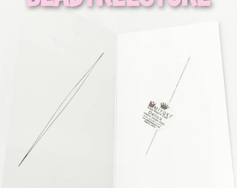 Miyuki-kralennaald groot oog 75 mm (1 stuks) nylon rijgdraad, Miyuki Delica, ronde Miyuki-kralen, sieradennaalden