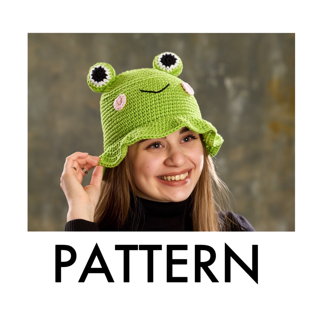 Pattern Only Frog Bucket Hat Crochet PDF Pattern Etsy