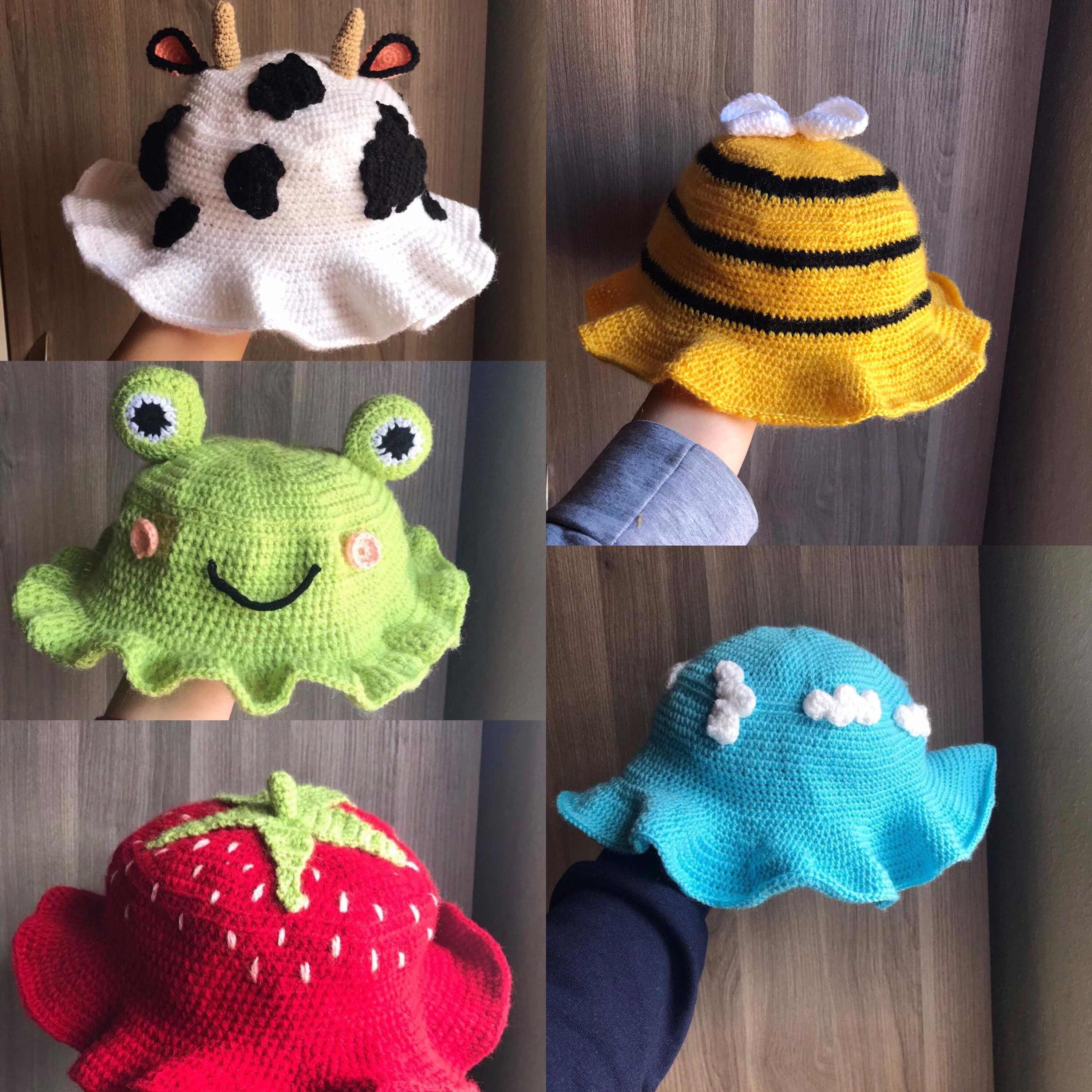 Cow Cloud Bucket Hats/ Crochet - Etsy 