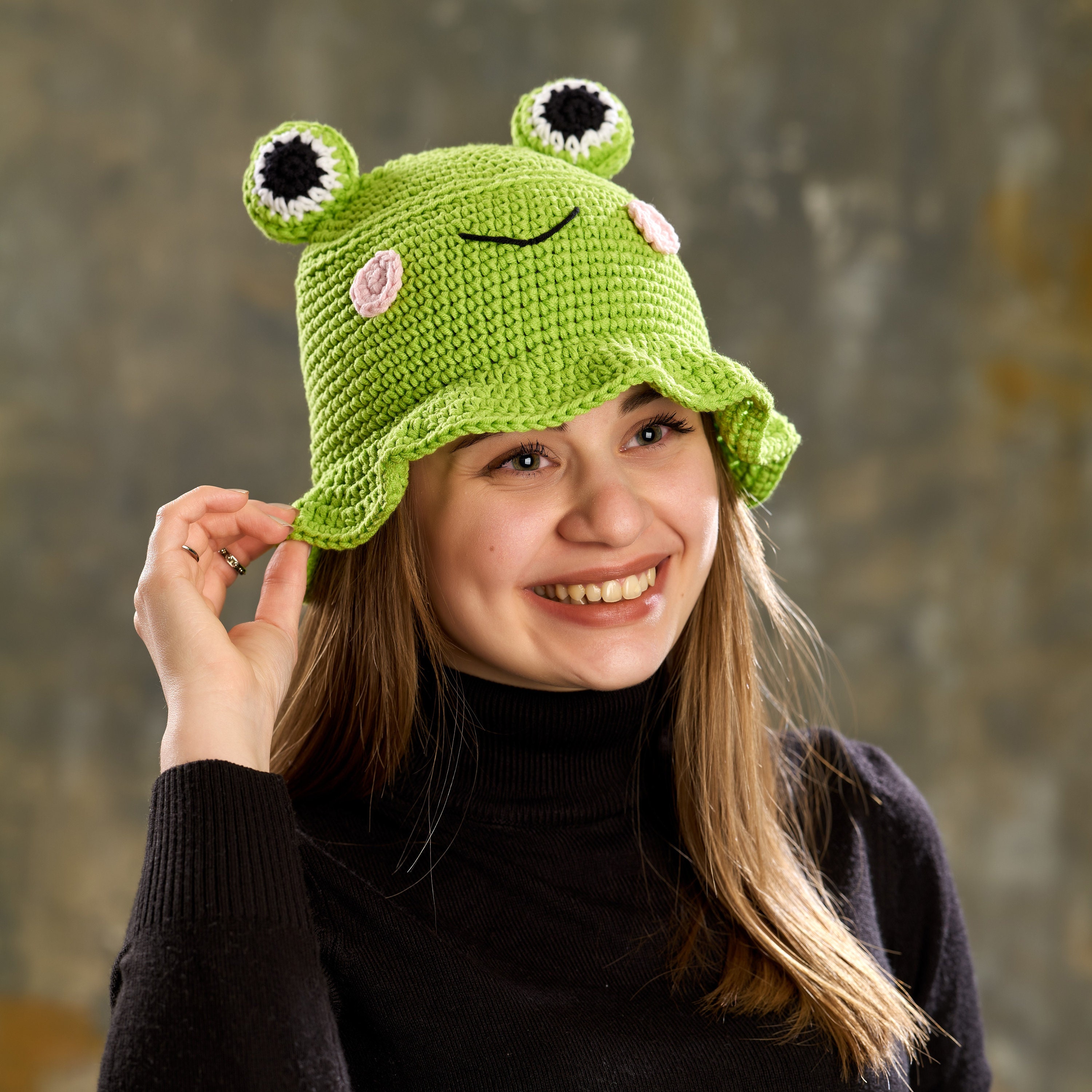 Cute Frog Bucket Hat Crochet Handmade Hat Froggy - Etsy Canada