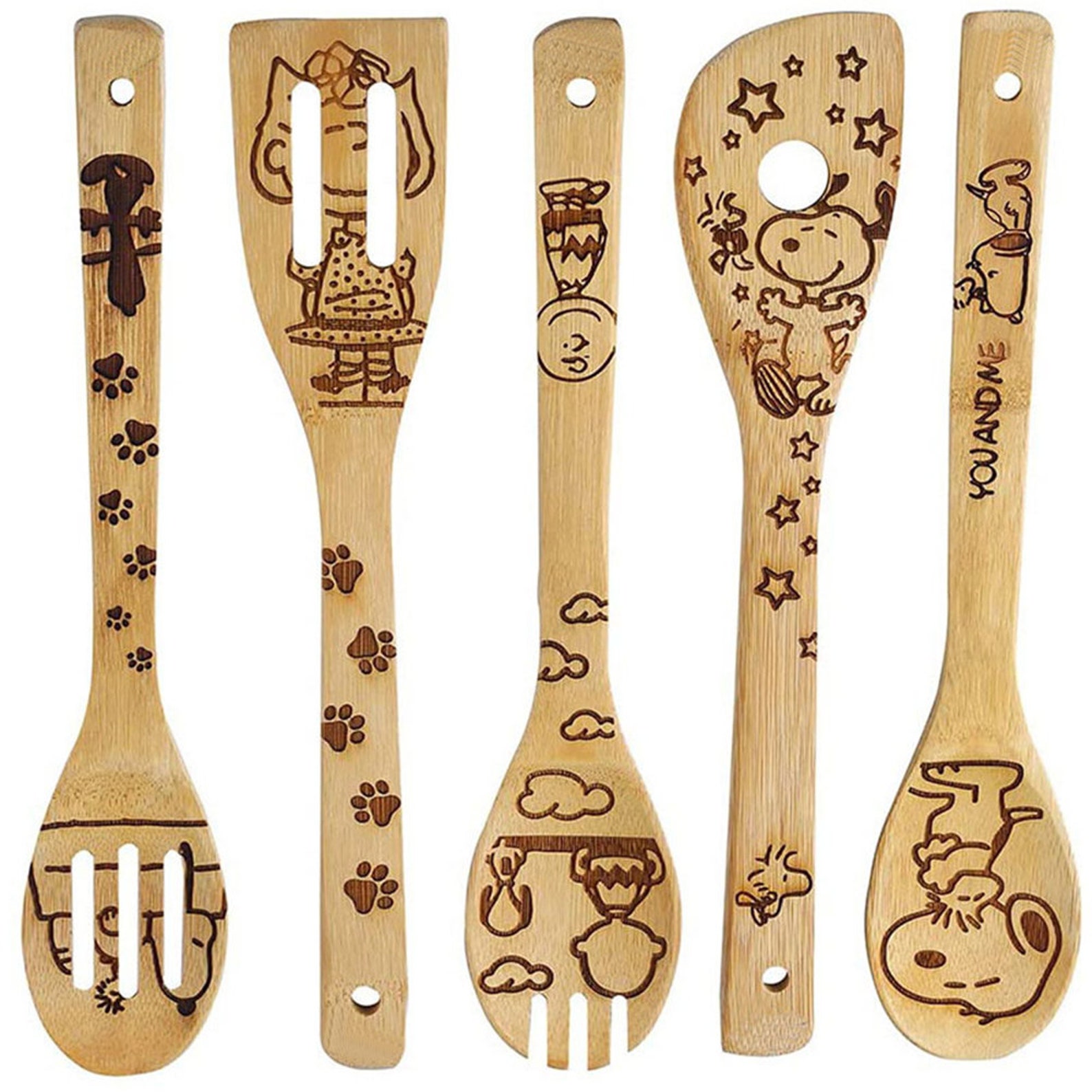 Harry Potter Bamboo Cooking Utensil 5 Pc Set Harry Potter | Etsy