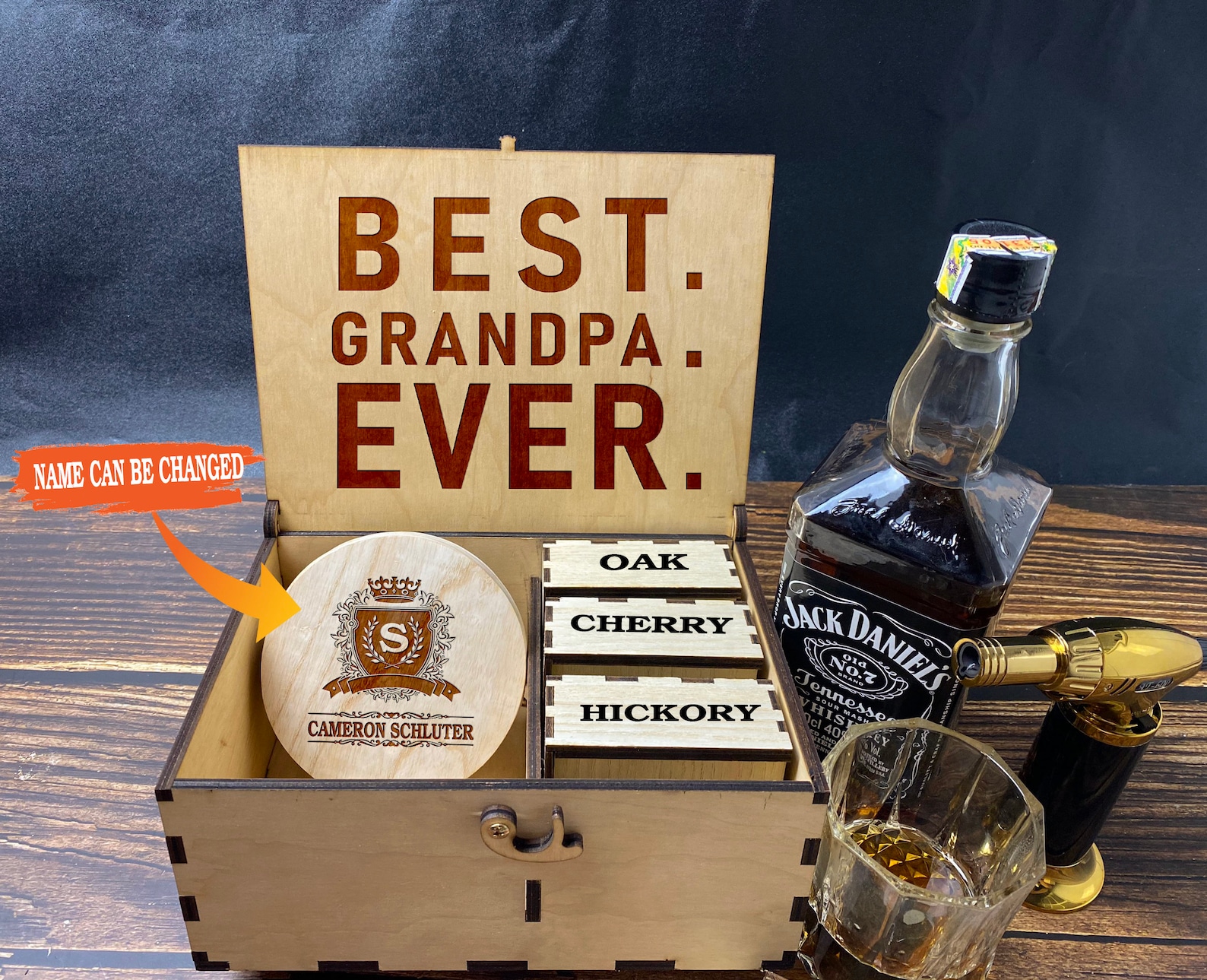 Best Grandpa Ever Cocktail Smoker Top Gift Pack Personalized Etsy