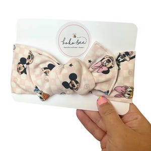 Pink Mickey & Friends Headwraps,XL Brynn Bows and Piggie Set/Disney/Minnie/Donald Duck
