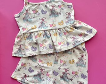 Bowtique Castle 2 Pc Outfit/Girls/Toddler/Pink/Magical/Disney/Spring/Summer