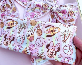 Disney Summer Mickey & Friends Baby Girl Headwraps and Brynn Style Bows/Big Bows/Minnie/Palm Trees/Toddler Bow/Beach