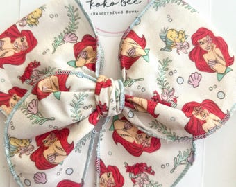 Ariel Little Mermaid Bows/Under the Sea/Mermaid/Toddler/Baby Girl Headwrap/Summer/Knot Piggies