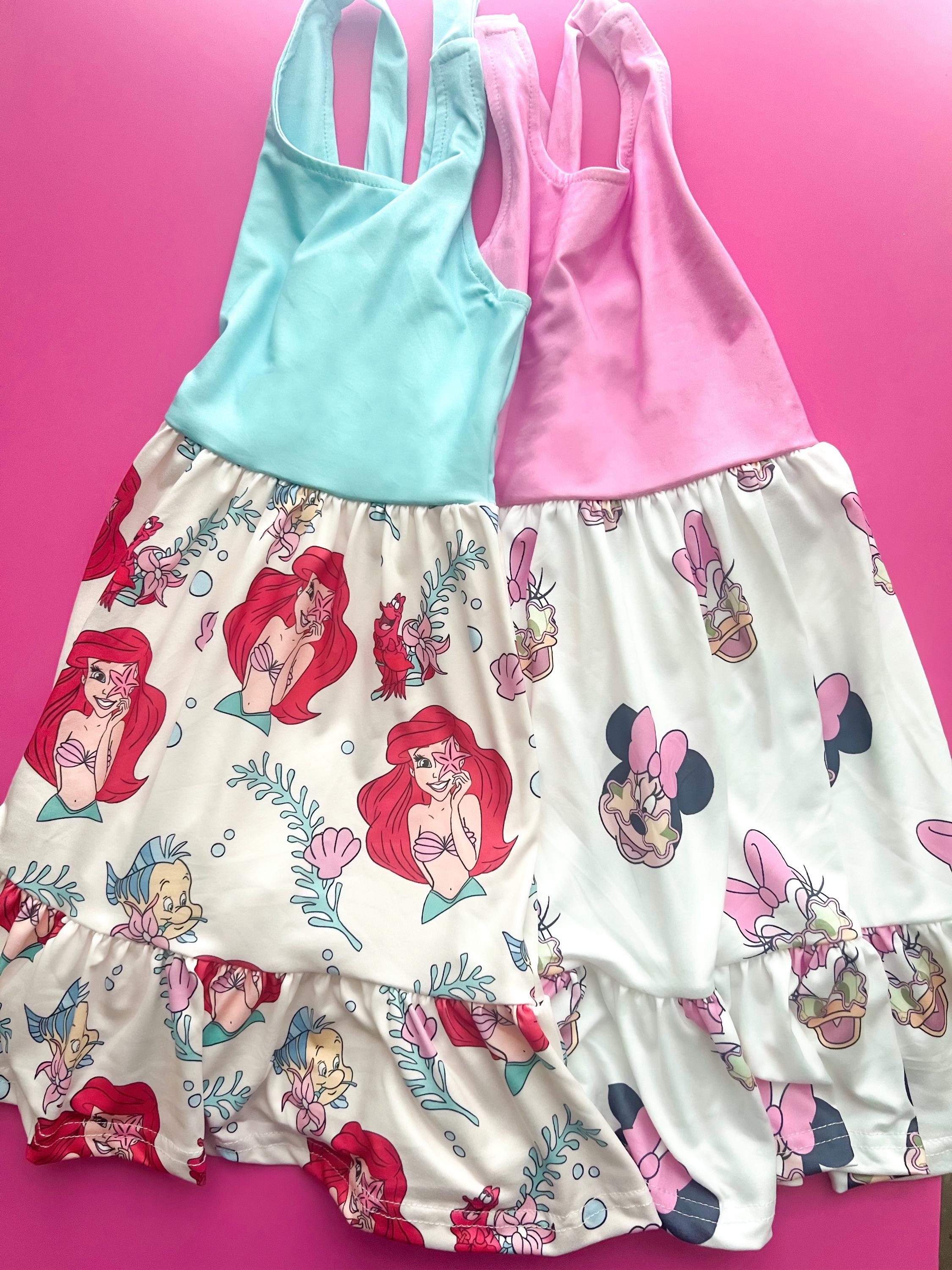 chinese dress ladies Shade Critters Mint Mermaid Toile Smocked Dress | HONEYPIEKIDS YXXS main image 1