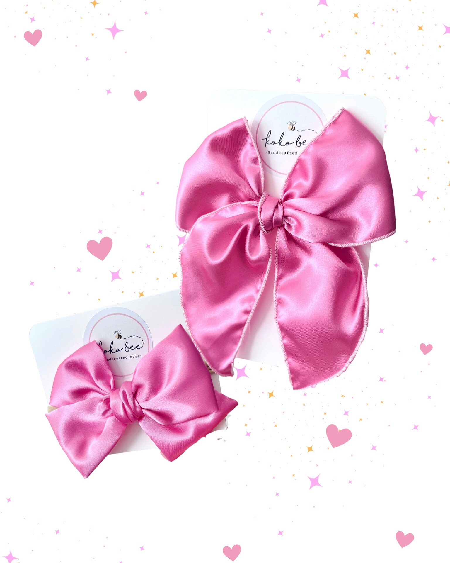 Hot Pink Satin Bows for Headbands - Etsy