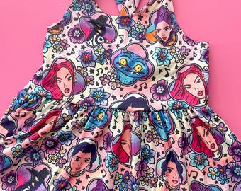 Purple Kpop Hunter Dress/Purple/Pink/Toddler/Girls