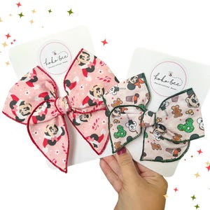 Mouse Christmas Minnie Mouse Bows/Toddler/Baby Girl/Green/Wreaths/Candy Canes/Disneyland/Disney World/Fable Bow/Big Bow/Headwrap/Holidays