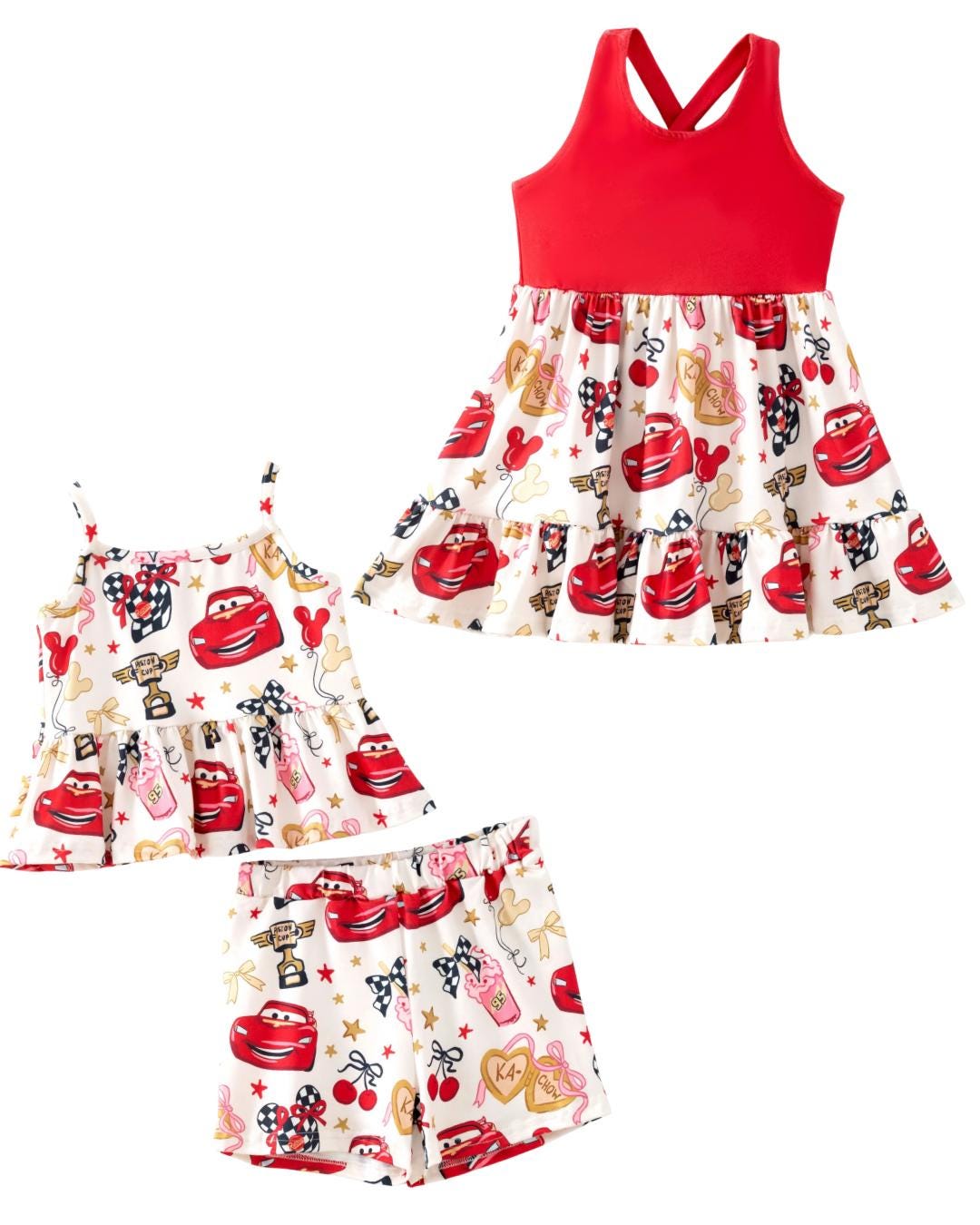 Cherry Cars Dress/Girls/Lightening McQueen/Cherries/Kachow/Summer