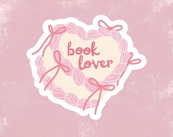 Book Lover Cake Bookish Stickers/Valentines Day/Pink/Kindle Stickers/Kindle Girlie/Books/Coquette