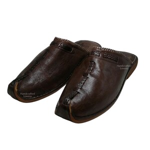 Babouches Marocaines En Cuir De Mouton Pour Homme - Noir Classique, Cuir Organique, Neuves Avec Emballage
