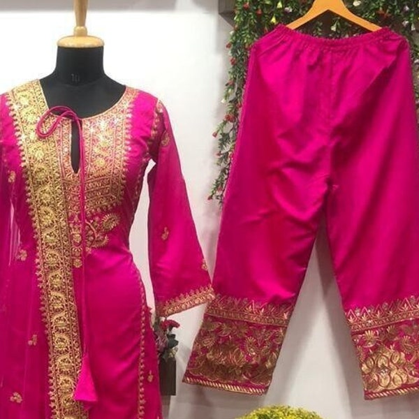 Pink Salwar Kameez, Indian Plazzo Kurti, Pakistani Dresses, Anarkali Suits, Wedding Wear Dress, Kurti Plazzo Set, Bollywood Designer Kurtis
