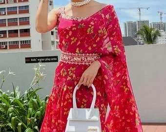 Lehenga choli rosa per le donne, abiti da festa, abiti da sposa indiani, damigelle d'onore, lehenga choli cuciti, abiti indiani su misura, abito da sposa