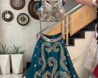 Lehenga Choli voor vrouwen, ontwerper Lehenga Choli, gestikte Lehenga Choli, Lehenga blouse, klaar om feestkleding, bruidskleding, bruidsmeisjes te dragen