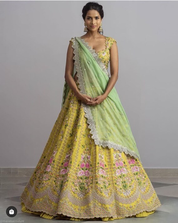 Yellow Lehenga Choli for Women Indian 