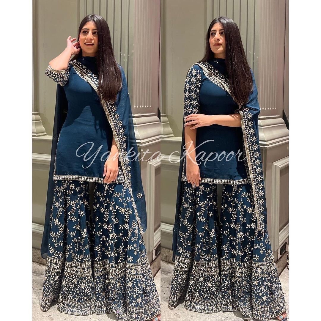 Sharara with store short choli
