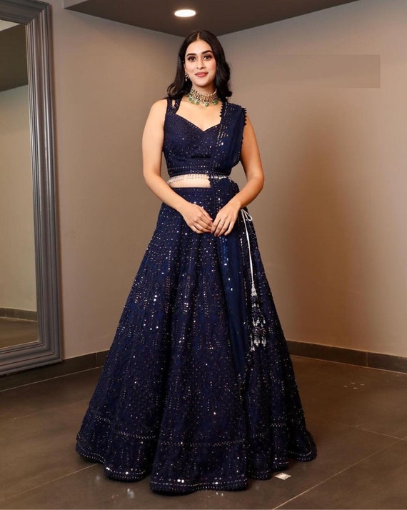 Navy Blue Wedding Function Lehenga Choli for Women and Girls - Etsy Canada