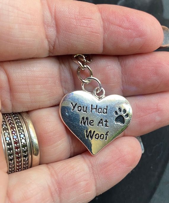 You had me at Woof Key Chain, Silver, Dog Mom, Gift, Dog Dad