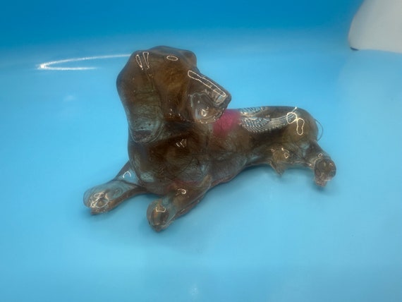 Custom Dog Memorial, Dachshund, Fur, Ashes, Angel Wings, Puppy, Resin Keepsake