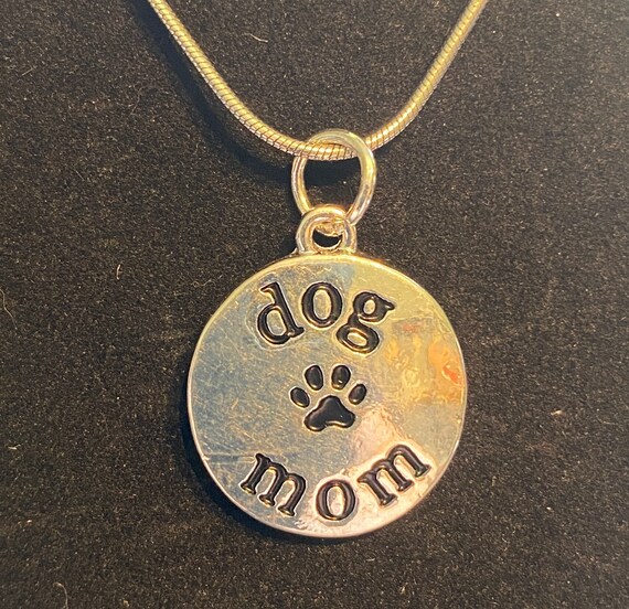 Dog Mom Necklace, Gift, Silver