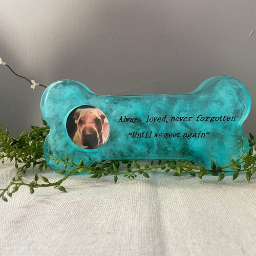 Custom Dog Memorial Pet Memorial Photo Memorial Resin Etsy