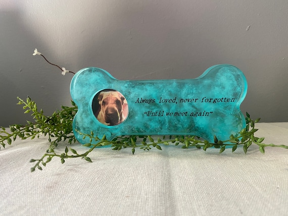 Custom Dog Memorial, Pet Memorial, Photo Memorial, Resin Keepsake, Bone, Sympathy Gift