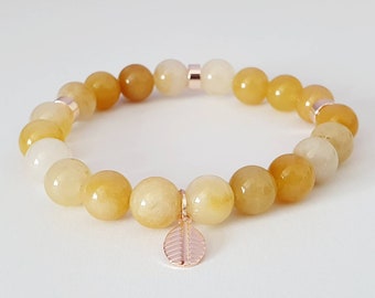 Natural Topaz Jade Gemtones Bracelet | Boho Bracelet | Chakra Bracelet | Yoga Bracelet | Calming Bracelet | Stretchy Bracelet, Crystal