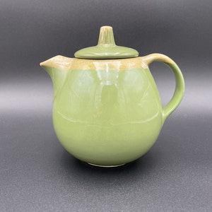 Hull Pottery Avocado Sea Foam Green Drip Tea Pot