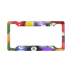 Billiard Car License Plate Frame, Cue Ball Champion, Cute Car Accessory, a must-have accessory for any billiards enthusiast