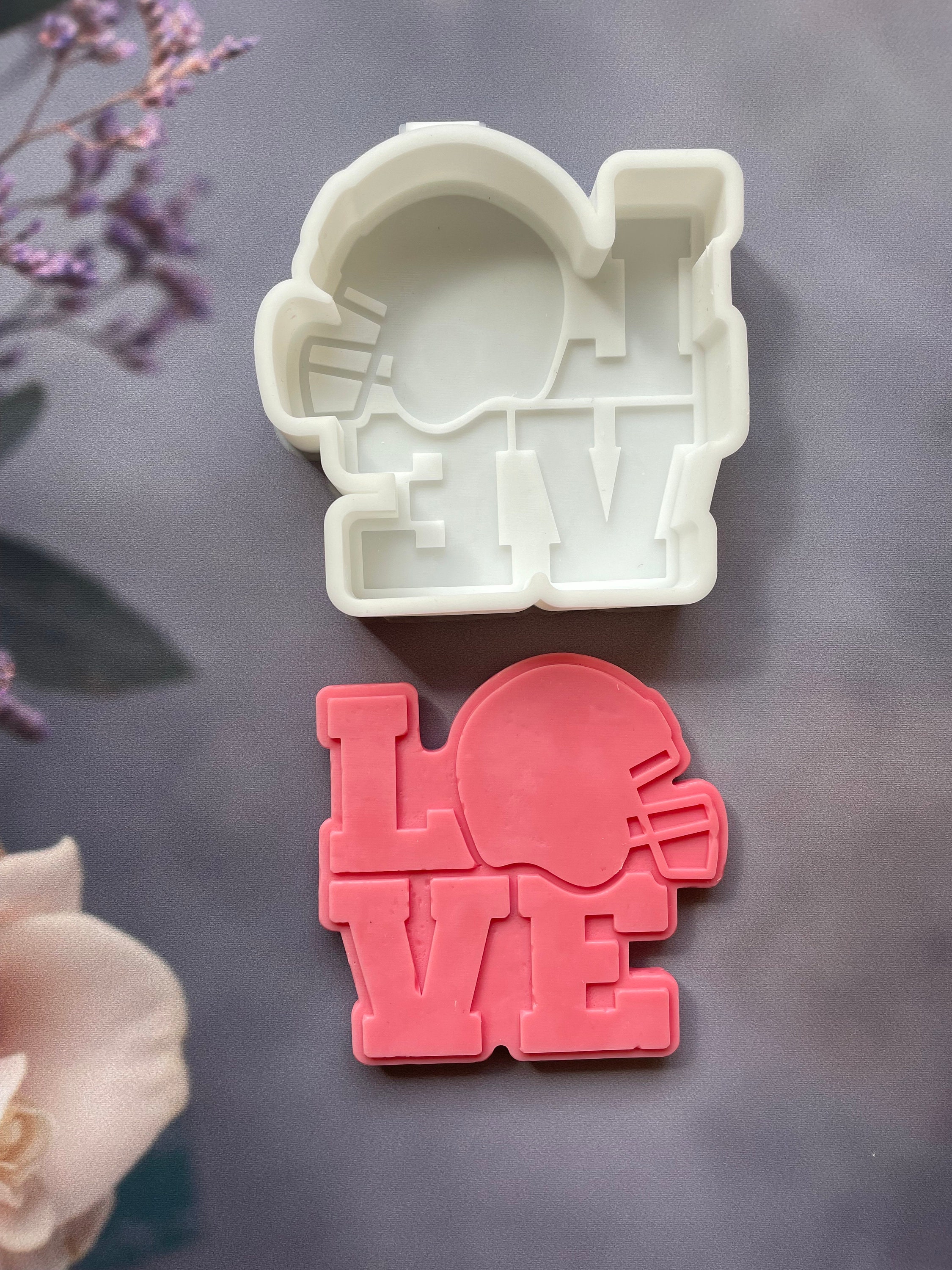 Football Silicone Mold, I love Football mold, Resin Mold, Keychain Mold, Magnet Mold, Clay mold, Helmet mold, car Freshie Mold, Casting mold