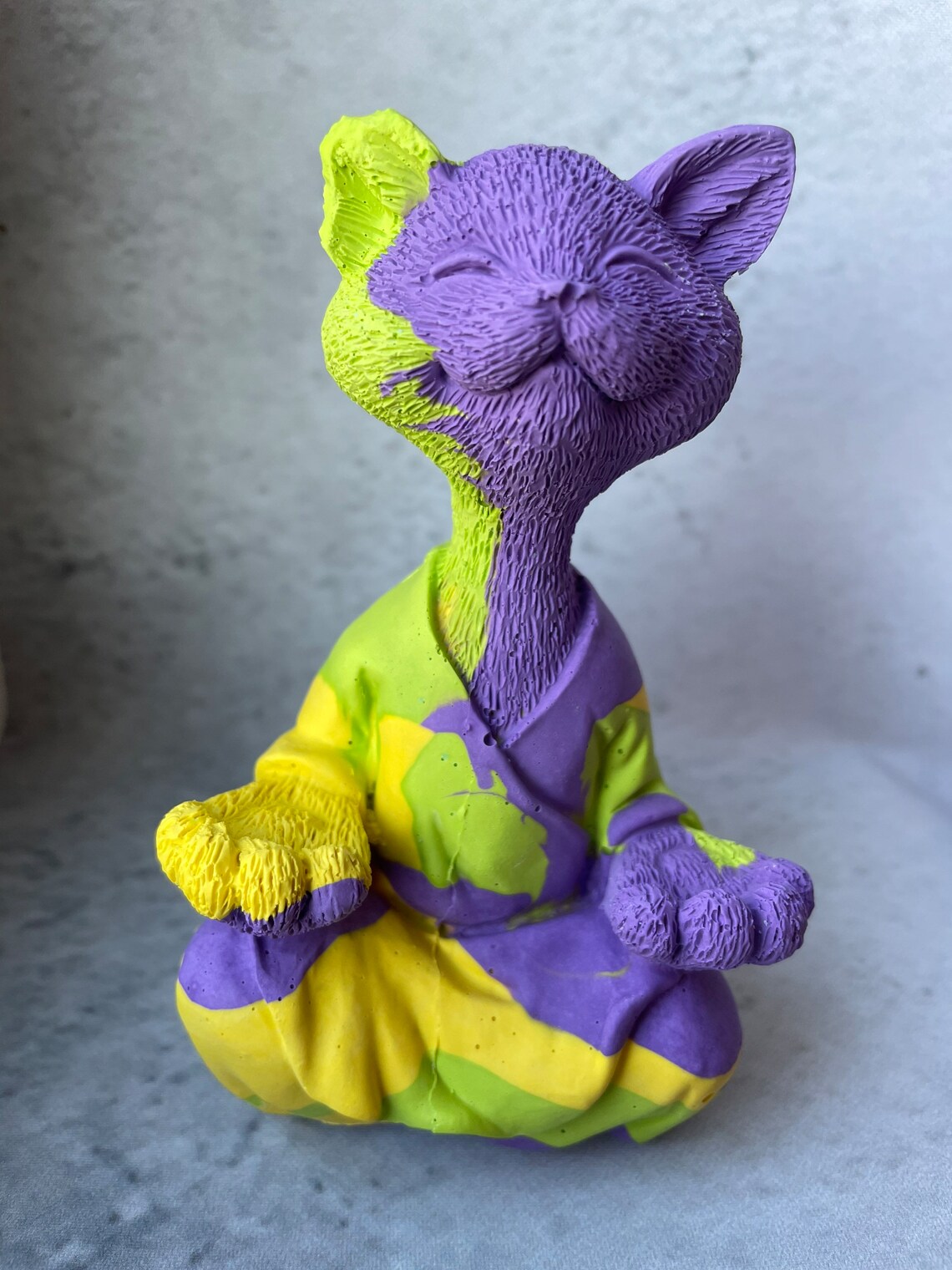 Buddha Meditating Cat Figure Cat Statue, Yoga Cat Figurine Animal