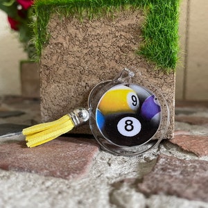 Billiard Keyring Tag, 8 Ball Keychain, Pool Keychain Keyring, Sport Accessory Billiard, Gift for Snooker, Billiard Lovers, Pool Game