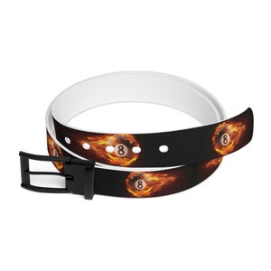 Billiard Belt, Pool 8, Magic 8 Ball, Gifts For Billiard Players, Lovers, Fans, Magic 8 Ball, Gift for Snooker Player, Flaming 8 Ball