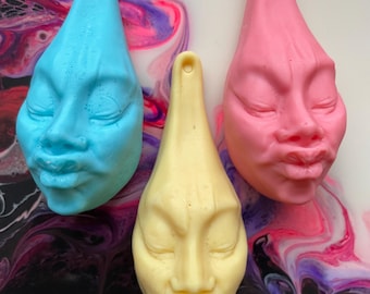 Human Face Silicone Mold, modeling tool for Candle Making, Resin Art, Clay,Soap Crafting,brooch,key holder,pendant,Miniature Face,Dolls head