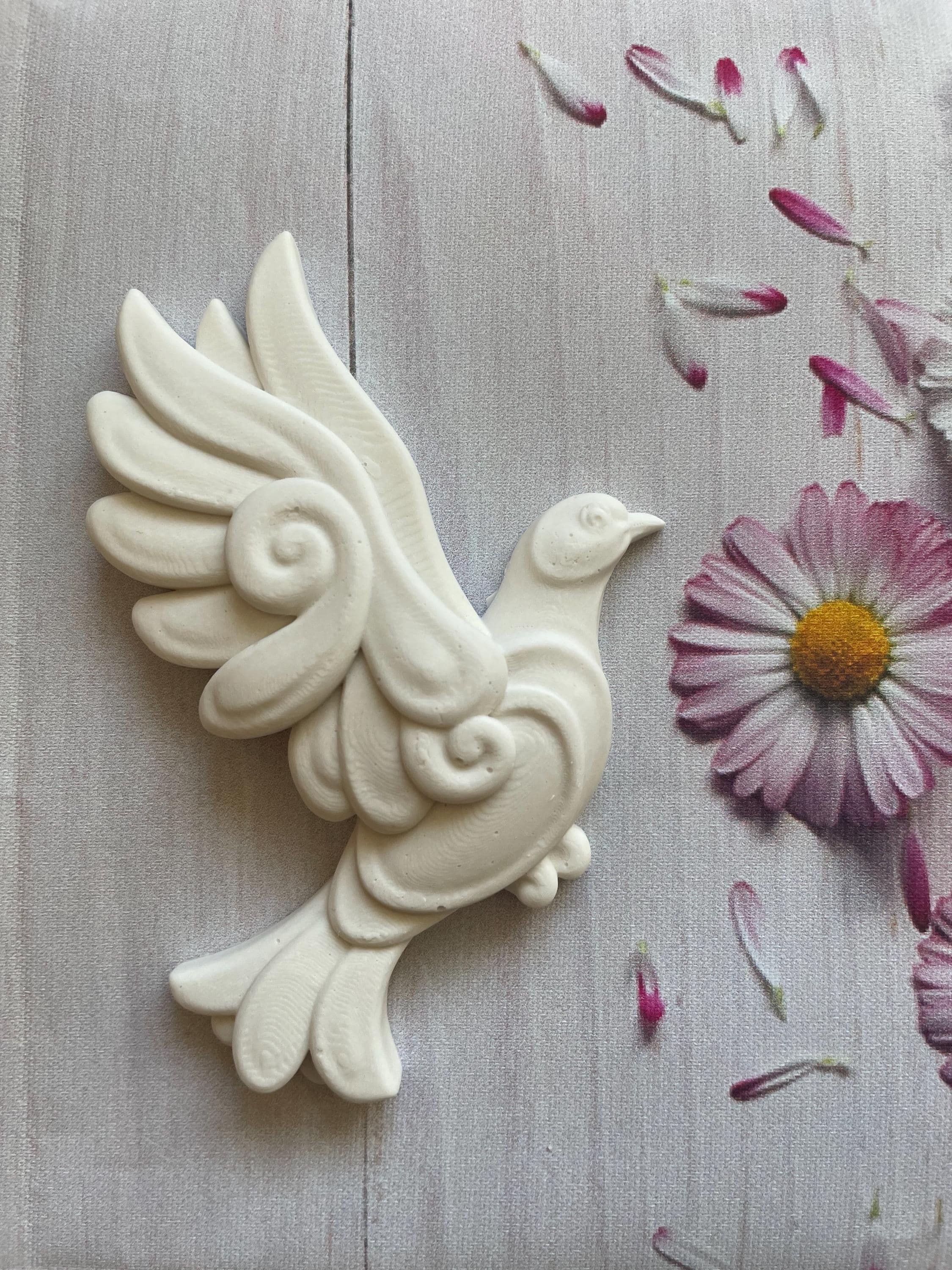 Moule en silicone colombe pour travaux manuels, moule oiseau ornemental pour argile, résine, plâtre, cire, embellissement pour décoration d'intérieur, bricolage, scrapbooking, porte-clés