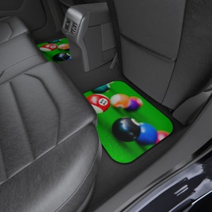 Billiard Car Mats (2x Rear), Billiard Accessories, Billiards balls, Car floor mat, car accessories for Billiard lovers, Car interior décor