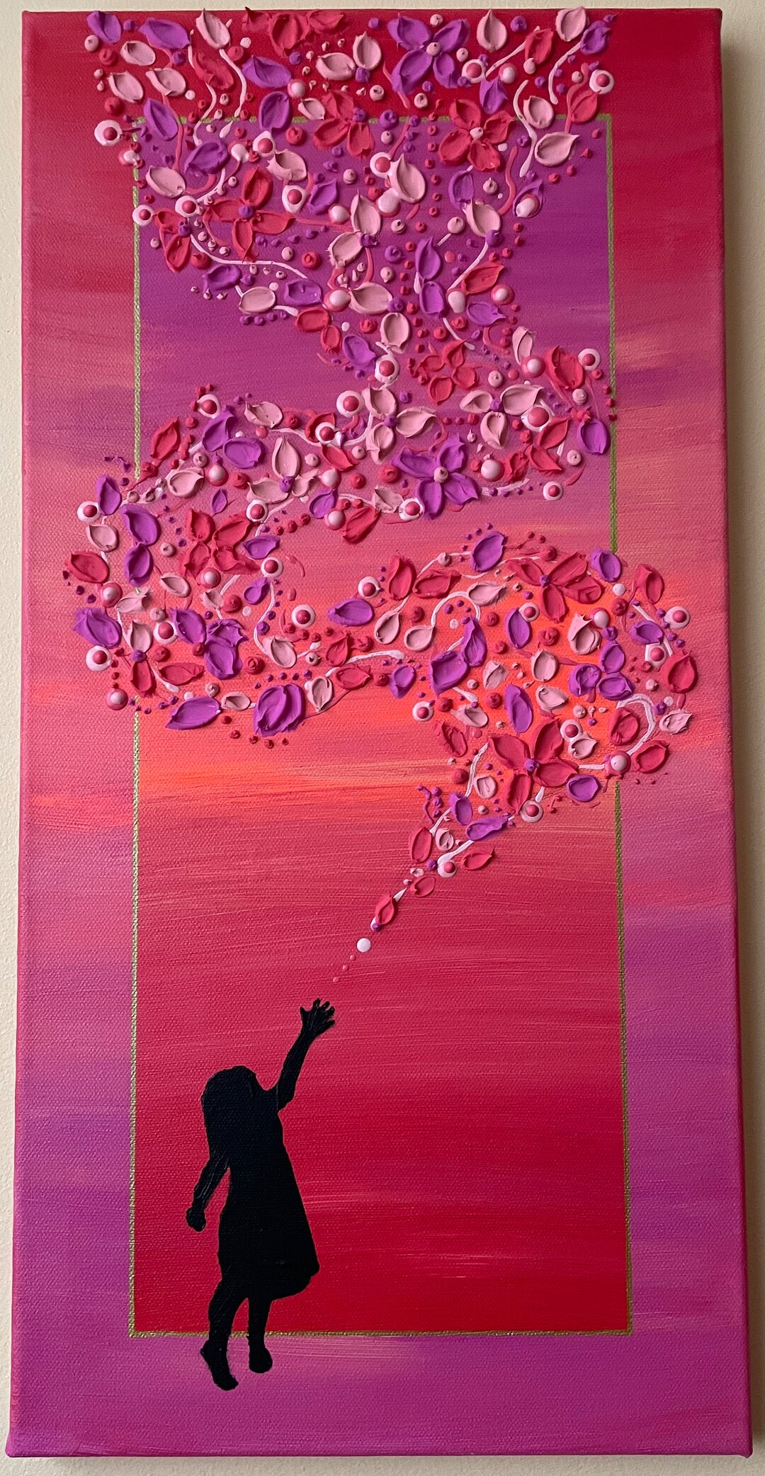 3D Textured Flowers Made With Texture Paste and Acrylic Paint Etsy