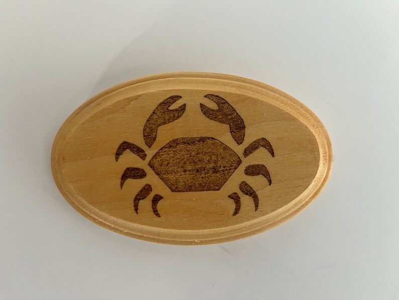 Crab Plaque Gift Holiday Gift Wood Burning Stained Wood Etsy