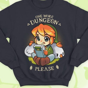 Chibi Link Sweater and Hoodie - One more Dungeon winter - Legend of zelda shirt - triforce