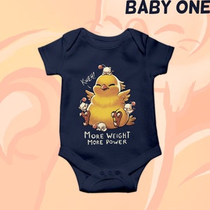 Fat chocobo Kids t-shirt - Final fantasy Baby Snapsuit - kawaii moogles