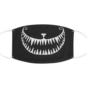 Cheshire cat Fabric Face Mask - Wonderland creepy cat mouth smile - furry animal v2