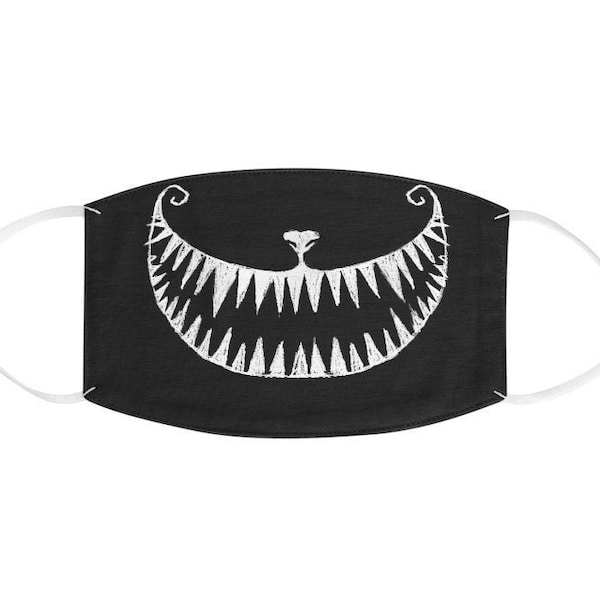 Cheshire cat Fabric Face Mask - Wonderland creepy cat mouth smile - furry animal v2