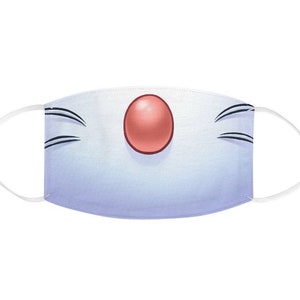 Moogle Fabric Face Mask - Final fantasy mouth cover - Kupo - Chocobo - Final fantasy VII remake
