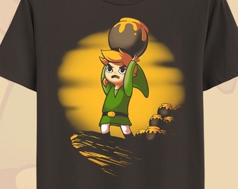 Angry Chibi Link t-shirt - Legend of zelda shirt - Link King - Triforce